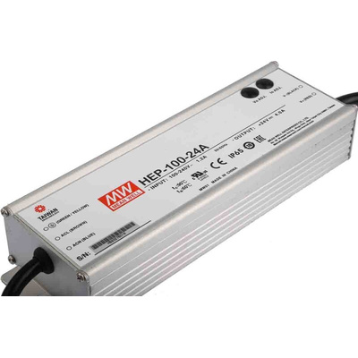 MEAN WELL Switching Power Supply, HEP-100-24A, 24V dc, 4A, 96W, 1 Output, 127 → 431 V dc, 90 → 305 V ac