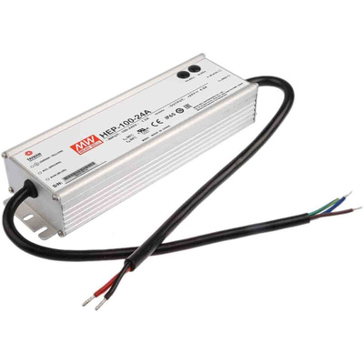 MEAN WELL Switching Power Supply, HEP-100-24A, 24V dc, 4A, 96W, 1 Output, 127 → 431 V dc, 90 → 305 V ac