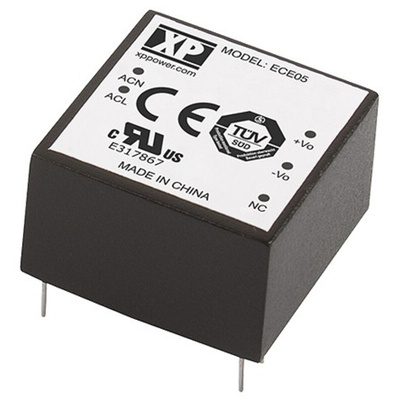 XP Power Switching Power Supply, ECE05US24, 24V dc, 210mA, 5W, 1 Output, 120 → 370 V dc, 85 → 264 V ac