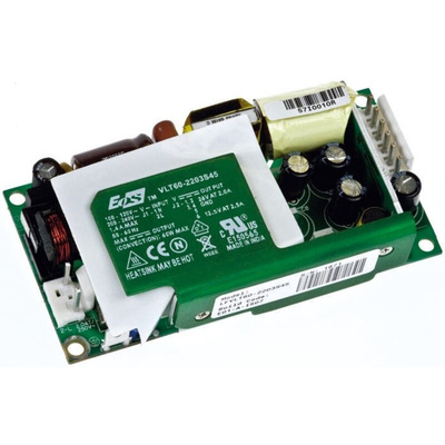 EOS Switching Power Supply, LFVLT60-1002, 15V dc, 4A, 60W, 1 Output, 180 → 264 V ac, 90 → 132 V ac Input