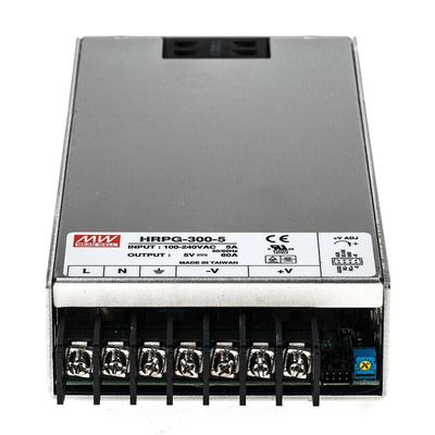 MEAN WELL Switching Power Supply, HRPG-300-5RS, 5V dc, 60A, 300W, 1 Output, 120 → 370 V dc, 85 → 264 V ac