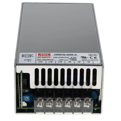 MEAN WELL Switching Power Supply, HRPG-600-5RS, 5V dc, 120A, 600W, 1 Output, 120 → 370 V dc, 85 → 264 V