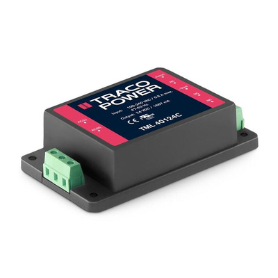 TRACOPOWER Switching Power Supply, TML 40124C, 24V dc, 1.67A, 40W, 1 Output, 100 → 375 V dc, 90 → 264 V