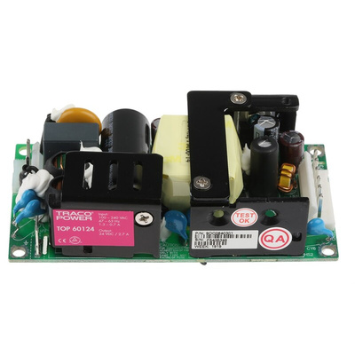 TRACOPOWER Switching Power Supply, TOP 60124, 24V dc, 2.7A, 64W, 1 Output, 110 → 370 V dc, 90 → 264 V ac