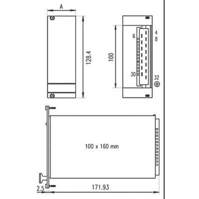 nVent SCHROFF Switching Power Supply, 13100-122, -12 V dc, 5 V dc, 12 V dc, 2.5 A, 8 A, 100W, Triple Output, 100