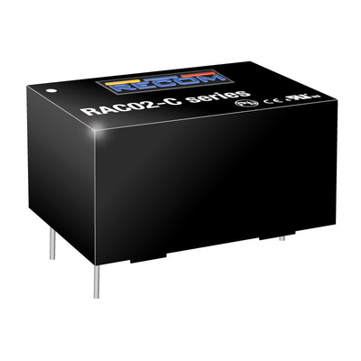 Recom Switching Power Supply, RAC02-12SC, 12V dc, 167mA, 2W, 1 Output, 90 → 277V ac Input Voltage