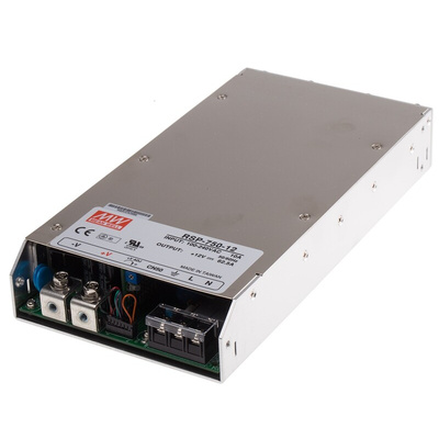 MEAN WELL Switching Power Supply, RSP-750-12, 12V dc, 62.5A, 750W, 1 Output, 127 → 370 V dc, 90 → 264 V