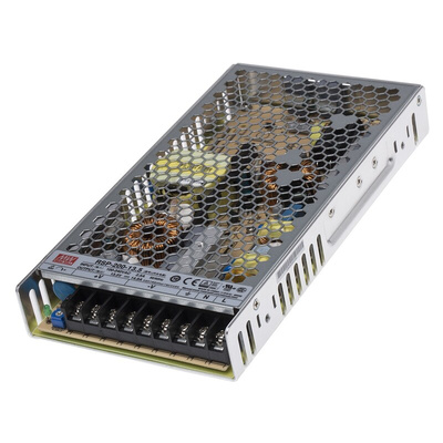 MEAN WELL Switching Power Supply, RSP-200-13.5, 13.5V dc, 14.9A, 201W, 1 Output, 124 → 370 V dc, 88 → 264