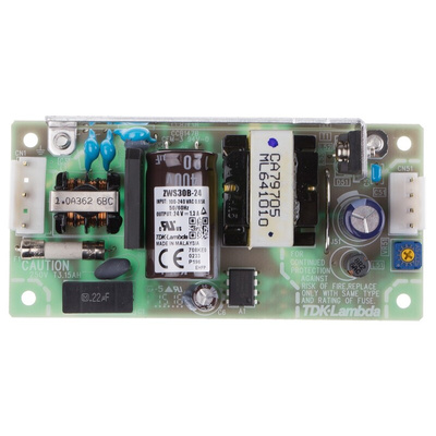TDK-Lambda Switching Power Supply, ZWS30B-24, 24V dc, 1.3A, 31W, 1 Output, 120 → 370 V dc, 85 → 265 V ac