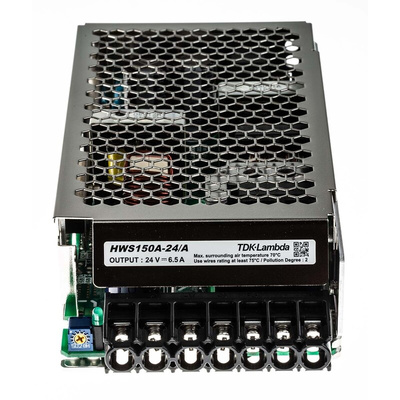 TDK-Lambda Switching Power Supply, HWS150A-24/A, 24V dc, 6.5A, 156W, 1 Output, 120 → 370 V dc, 85 → 265 V