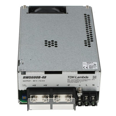 TDK-Lambda Switching Power Supply, RWS600B-48, 48V dc, 12.5A, 600W, 1 Output, 120 → 370 V dc, 85 → 265 V
