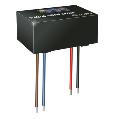Recom Switching Power Supply, RAC04-12SC/W, 12V dc, 333mA, 4W, 1 Output, 115 → 370 V dc, 80 → 264V ac
