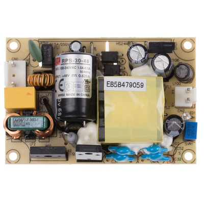 MEAN WELL Switching Power Supply, RPS-30-48, 48V dc, 625mA, 30W, 1 Output, 80 → 264V ac Input Voltage