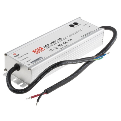 MEAN WELL Switching Power Supply, HEP-150-24A, 24V dc, 6.3A, 151W, 1 Output, 127 → 431 V dc, 90 → 305 V