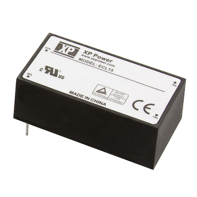 XP Power Switching Power Supply, ECL15US12-E, 12V dc, 1.25A, 15W, 1 Output, 120 → 370 V dc, 85 → 264 V ac