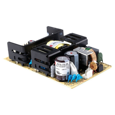 MEAN WELL Switching Power Supply, RPS-75-36, 36V dc, 2.1A, 75.6W, 1 Output, 127 → 370 V dc, 90 → 264 V ac