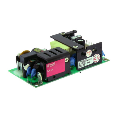TRACOPOWER Switching Power Supply, TOP 60522, 5 V dc, ±12 V dc, 3 A, 6 A, 500mA, 55W, Triple Output, 110 → 370 V