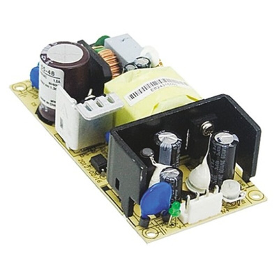 MEAN WELL Switching Power Supply, EPS-65-24, 24V dc, 2.71A, 65W, 1 Output, 127 → 370 V dc, 90 → 264 V ac