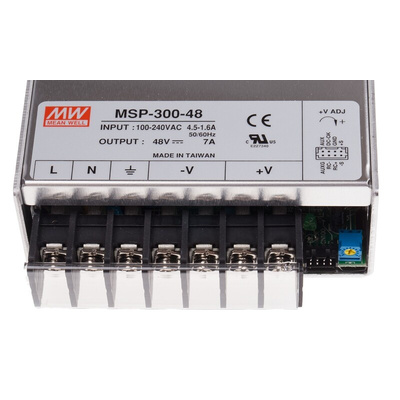 MEAN WELL Switching Power Supply, MSP-300-48, 48V dc, 7A, 336W, 1 Output, 120 → 370 V dc, 85 → 264 V ac
