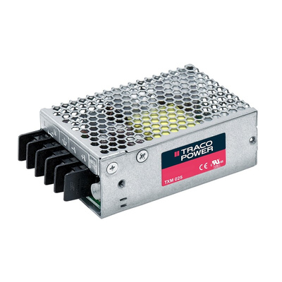 TRACOPOWER Switching Power Supply, TXM 025-115, 15V dc, 1.7A, 25W, 1 Output, 90 → 264V ac Input Voltage