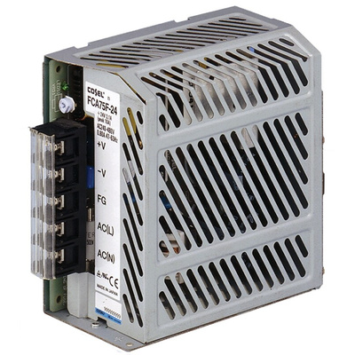 Cosel Switching Power Supply, FCA75F-24, 24V dc, 3.1A, 75W, 1 Output, 187 → 528V ac Input Voltage