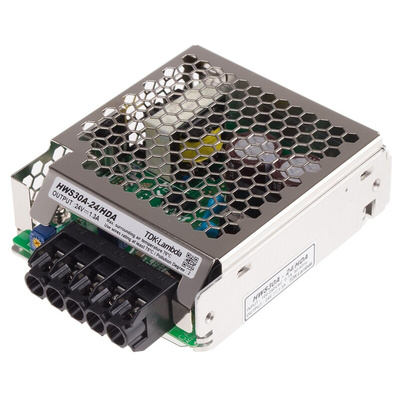 TDK-Lambda Switching Power Supply, HWS-30A-24/HD/A, 24V dc, 1.3A, 31W, 1 Output, 120 → 370 V dc, 85 → 265
