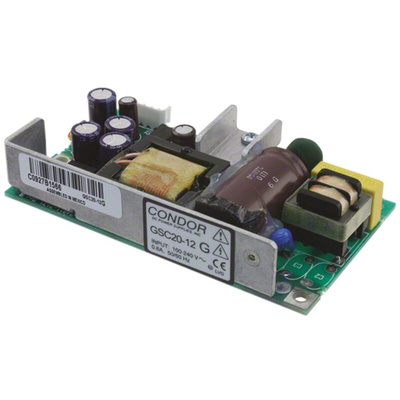 SL POWER CONDOR Switching Power Supply, GSC20-12G, 12V dc, 20W, 1 Output, 90 → 264V ac Input Voltage