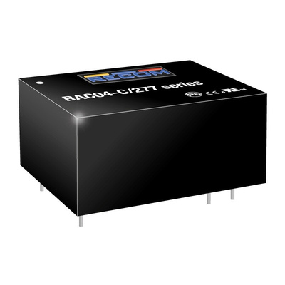 Recom Switching Power Supply, RAC04-12DC/277-E, 12V dc, ±166mA, 4W, 1 Output, 80 → 305V ac Input Voltage