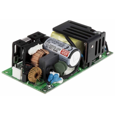 MEAN WELL Embedded Switch Mode Power Supply SMPS, RPS-120-15, 15V dc, 8A, 84W, 1 Output, 113 → 370 V dc, 80