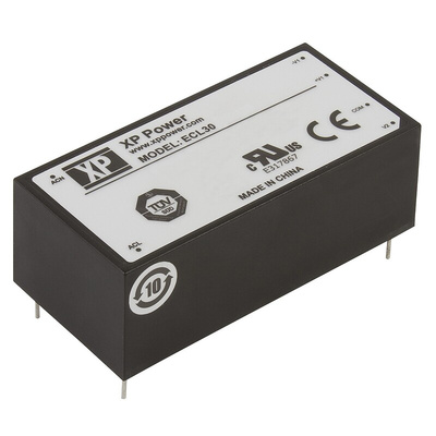 XP Power Switching Power Supply, ECL30UT03-E, 5 V dc, ±15 V dc, 3 A, 500mA, 30W, Triple Output, 120 → 370 V dc,