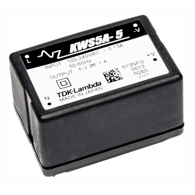 TDK-Lambda Switching Power Supply, KWS5A-12, 12V dc, 450mA, 5.4W, 1 Output, 120 → 370 V dc, 85 → 265 V ac