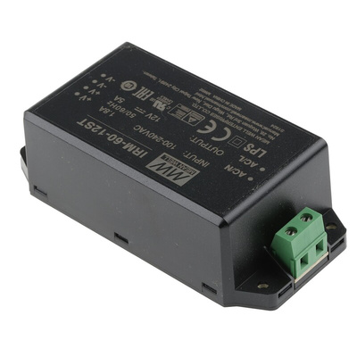 MEAN WELL Switching Power Supply, IRM-60-12ST, 12V dc, 5A, 60W, 1 Output, 85 → 264V ac Input Voltage