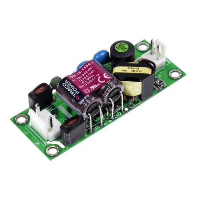 TRACOPOWER Switching Power Supply, TPP 15-115A-J, 15V dc, 1A, 15W, 1 Output, 120 → 370 V dc, 85 → 264 V
