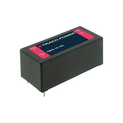 TRACOPOWER Power Supply, TMPS 15-115, 15V dc, 1A, 15W, 1 Output, 85 → 264V ac Input Voltage