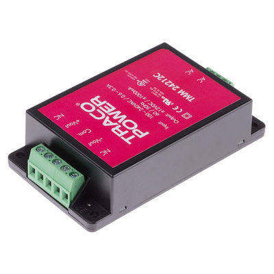 TRACOPOWER Switching Power Supply, TMM 24212C, ±12V dc, ±1A, 24W, 1 Output, 85 → 264V ac Input Voltage