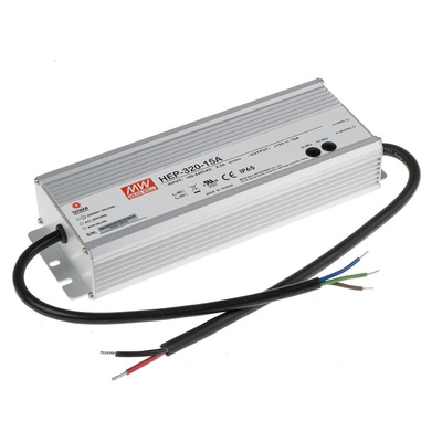 MEAN WELL Switching Power Supply, HEP-320-15A, 15V dc, 19A, 285W, 1 Output, 127 → 431 V dc, 90 → 305 V ac