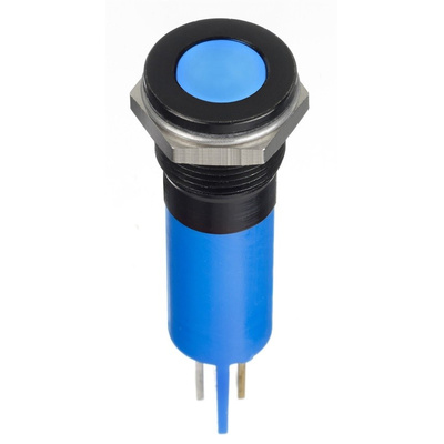 RS PRO Blue Indicator, 12 V dc, 12mm Mounting Hole Size, Faston, Solder Lug Termination, IP67