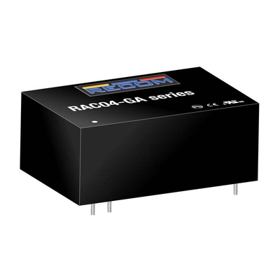 Recom Switching Power Supply, RAC04-05SGA, 5V dc, 800mA, 4W, 1 Output, 305 V ac, 430 V dc Input Voltage