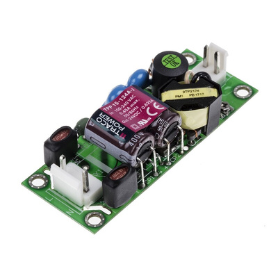 TRACOPOWER Switching Power Supply, TPP 15-124A-J, 24V dc, 620mA, 15W, 1 Output, 120 → 370 V dc, 85 → 264