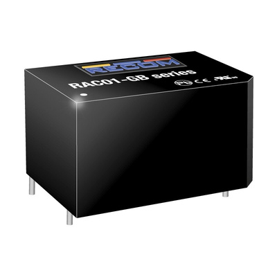 Recom Switching Power Supply, RAC01-3.3SGB, 3.3V dc, 303mA, 1W, 1 Output, 85 → 264V ac Input Voltage