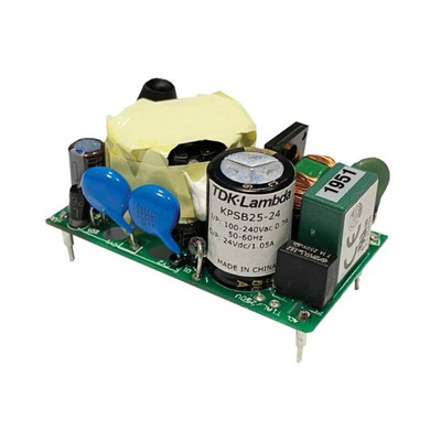 TDK-Lambda Switching Power Supply, KPSB25-36, 36V dc, 700mA, 25W, Dual Output, 90 → 264V ac Input Voltage
