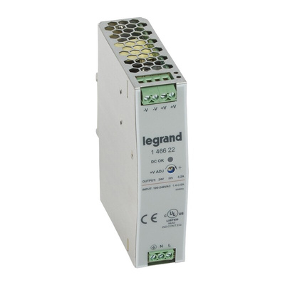 Legrand Switching Power Supply, 1 466 22, 24V dc, 3.2A, 75W, 100 → 240V ac Input Voltage