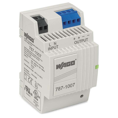 Wago Switching Power Supply, 787-1007, 18V dc, 1.1A, 19.8W, 100 → 240V ac Input Voltage