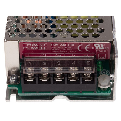 TRACOPOWER Switching Power Supply, TXM 035-148, 48V dc, 750mA, 35W, 1 Output, 90 → 264V ac Input Voltage