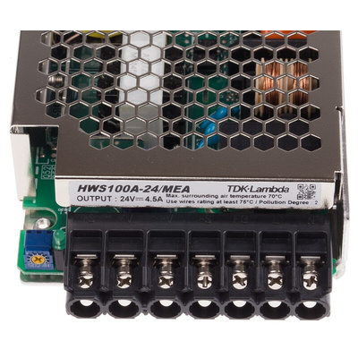 TDK-Lambda Switching Power Supply, HWS-100A-24/ME/A, 24V dc, 4.5A, 108W, 1 Output, 120 → 370 V dc, 85 →