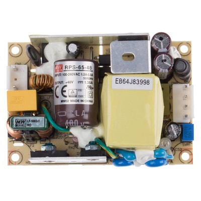 MEAN WELL Switching Power Supply, RPS-65-48, 48V dc, 1.36A, 65W, 1 Output, 80 → 264V ac Input Voltage