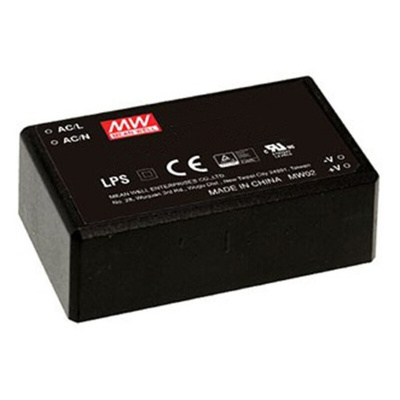 MEAN WELL Switching Power Supply, IRM-45-12, 12V dc, 3.8A, 45.6W, 1 Output, 85 → 264V ac Input Voltage
