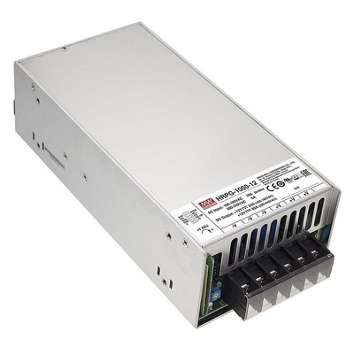 MEAN WELL Switching Power Supply, HRPG-1000-15, 15V dc, 64A, 960W, 1 Output, 127 → 370 V dc, 90 → 264 V