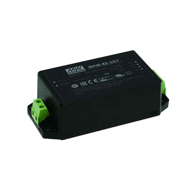 MEAN WELL Switching Power Supply, MPM-65-24ST, 24V dc, 2.71A, 65W, 1 Output, 80 → 264V ac Input Voltage