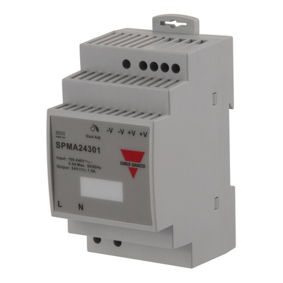Carlo Gavazzi Switching Power Supply, SPMA15301, 15V dc, 2A, 30W, 1 Output, 240V ac Input Voltage